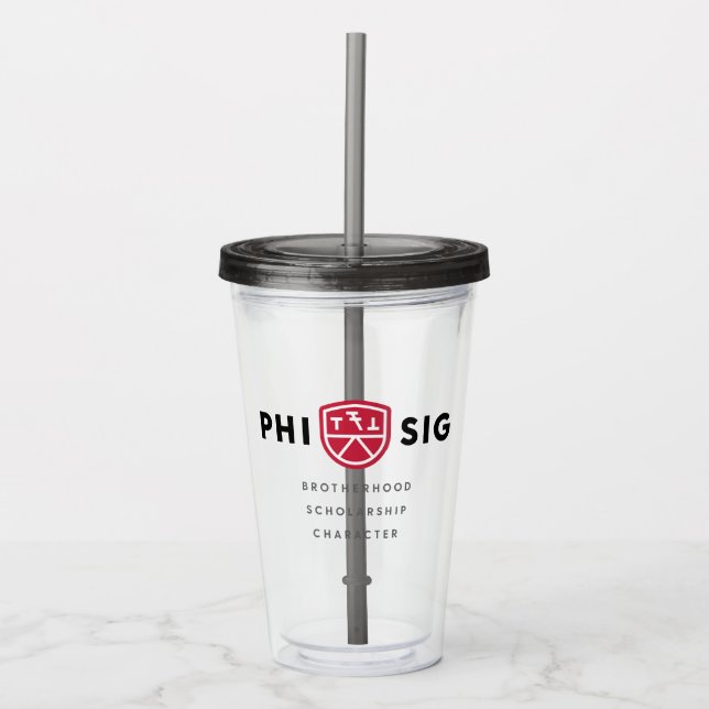 Vaso Acrílico Principios de Phi Sigma Kappa (Anverso)
