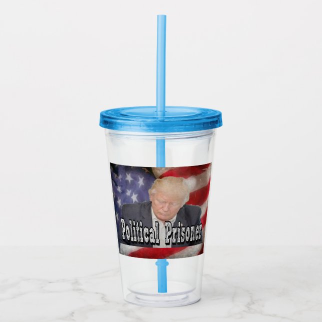 Vaso Acrílico Prisionero político de Trump (Anverso)