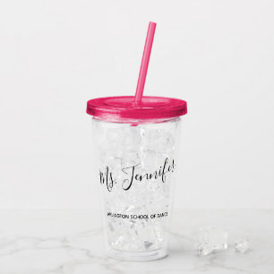 Vaso Acrílico Profesor con guión elegante de la danza