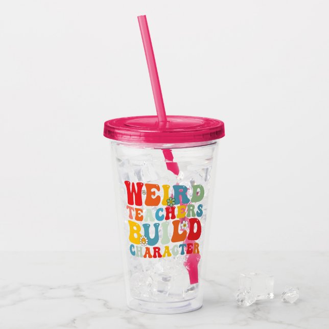 Vaso Acrílico Profesor Raro Construye Carácter Profesor Groovy  (Anverso (hielo))