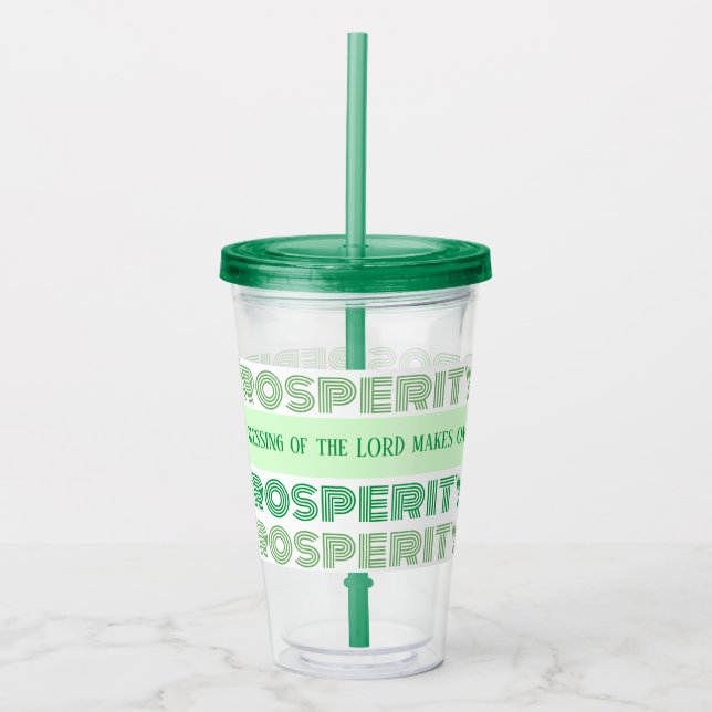 Vaso Acrílico Prosperidad Biblia versus proverbios (Anverso)