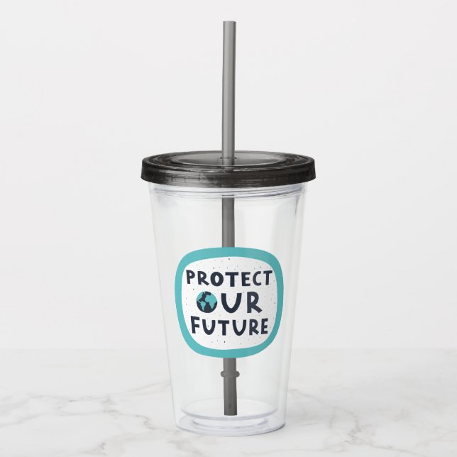 Vaso Acrílico Proteger nuestro futuro (Anverso)