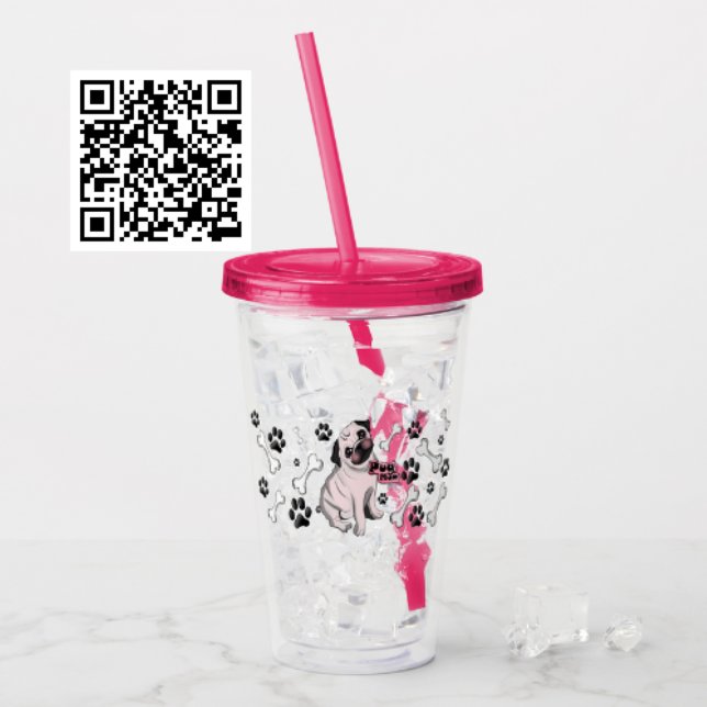 Vaso Acrílico Pug Mom (Subido por el creador)