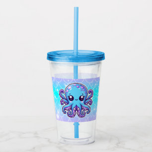 Vaso Acrílico Pulpo azul lindo