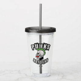 Vaso Acrílico Punks No Muertos Cráneo Mohawk Punk Rock Rocker