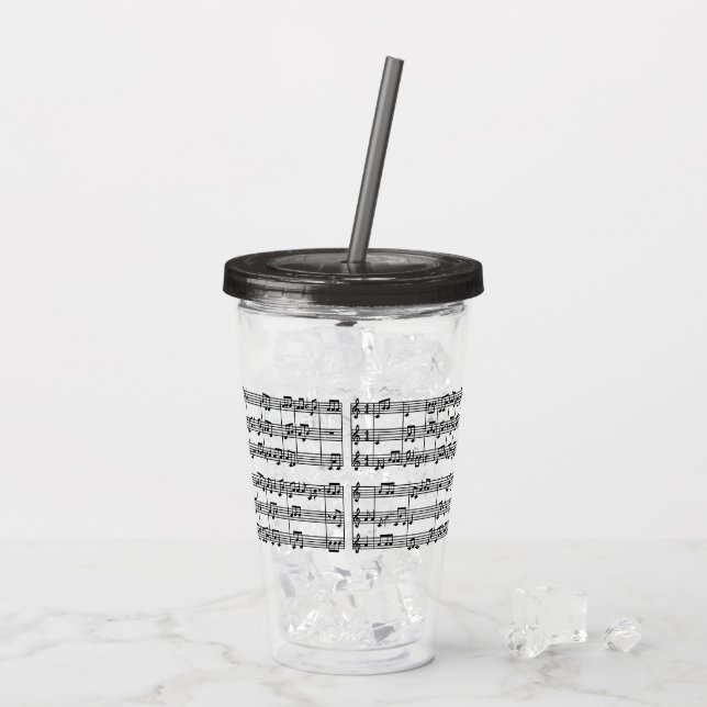 Vaso Acrílico Puntuación musical Tumblers acrílicos (Reverso (hielo))