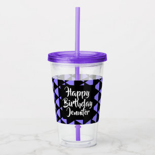 Vaso Acrílico Púrpura personalizada del negro del feliz