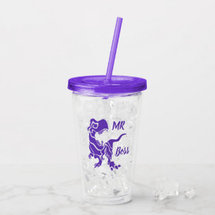Vaso Acrílico Púrpura Trex el jefe Dino
