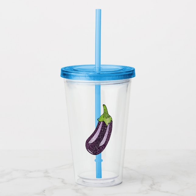 Vaso Acrílico Purpurina Eggplant (Anverso)