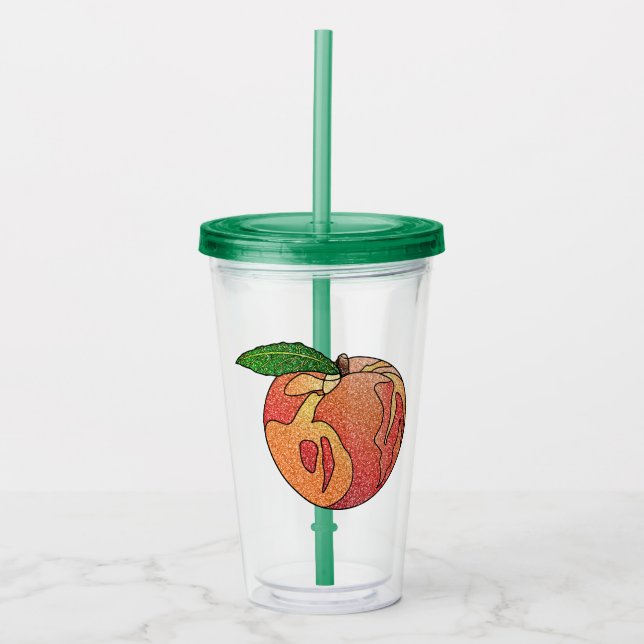 Vaso Acrílico Purpurina Peach (Anverso)