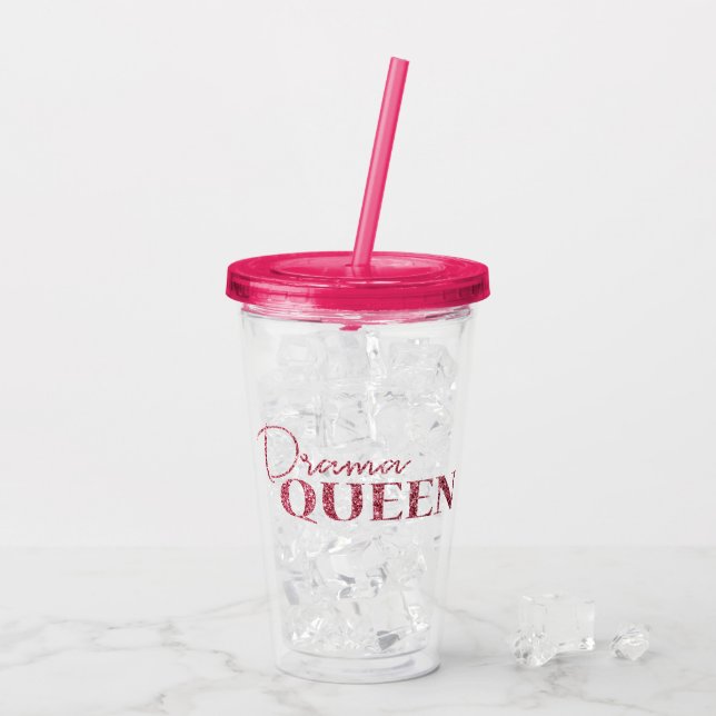 Vaso Acrílico Purpurina subió reina del oro del drama (Reverso (hielo))