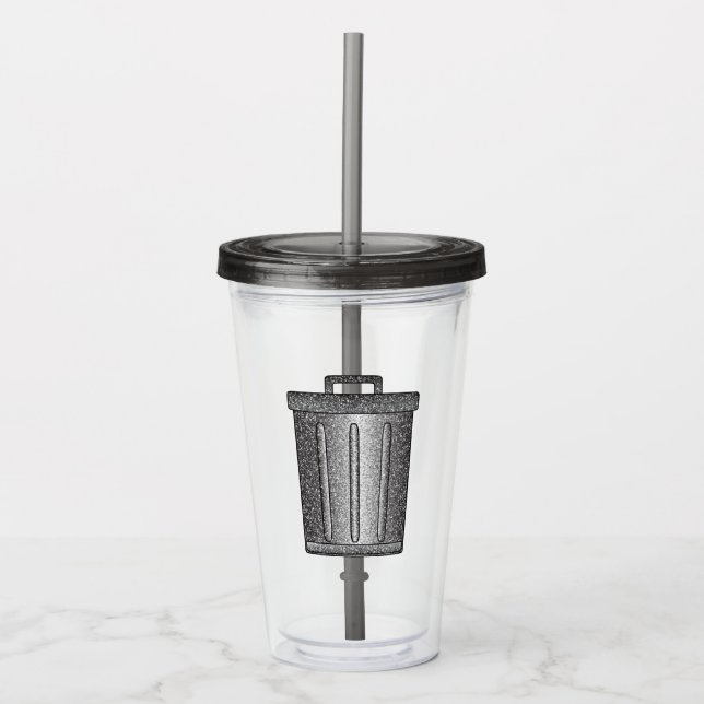 Vaso Acrílico Purpurina Trash Can (Anverso)