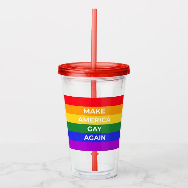 Vaso Acrílico Que Estados Unidos vuelva a ser gay (Anverso)