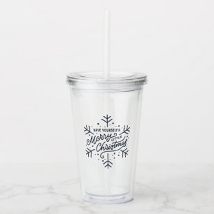Vaso Acrílico Que tengas unos buenos Navidades - Copo de nieve
