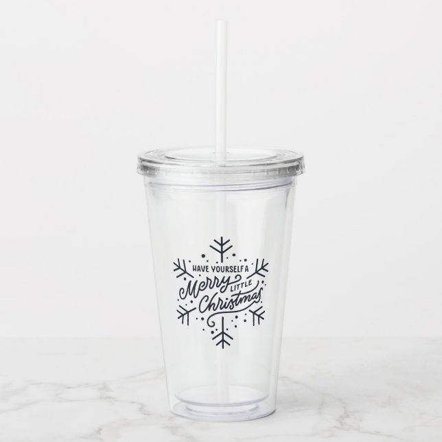 Vaso Acrílico Que tengas unos buenos Navidades - Copo de nieve (Anverso)