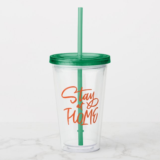 Vaso Acrílico Quédate en casa (Anverso)