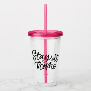 Vaso Acrílico Quédate En Casa  Fuente de Fancy