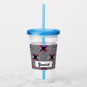 Vaso Acrílico Radiación blanca y negra por Kenneth Yoncich