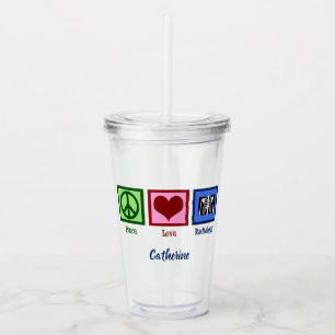 Vaso Acrílico Radiólogo Peace Love Radiology Chest X-Ray Tech