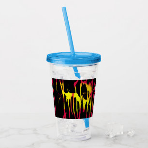 Vaso Acrílico ráfagas y espumas y tumbler acrílico bacanal