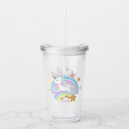 Vaso Acrílico Rainbow Unicorn