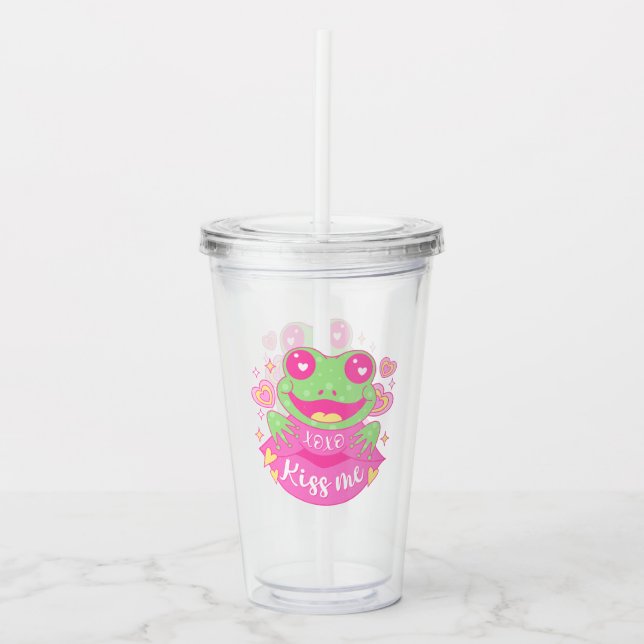Vaso Acrílico Rana Cute Kisme - Xoxo (Anverso)