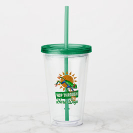 Vaso Acrílico Rana divertida de la selva amazónica cita positiva