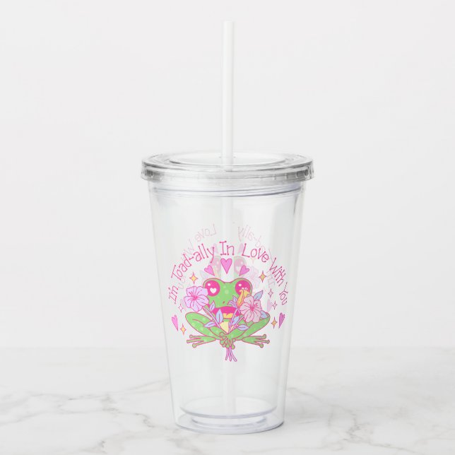 Vaso Acrílico Rana linda - Estoy totalmente enamorada de ti (Anverso)