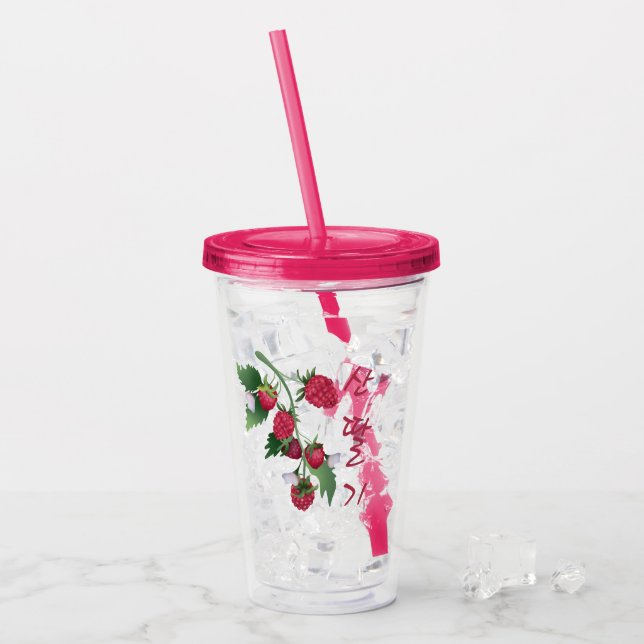 Vaso Acrílico Raspberry coreana (Anverso (hielo))