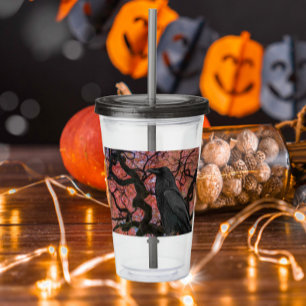 Vaso Acrílico Raven negro y arce japonés brillante