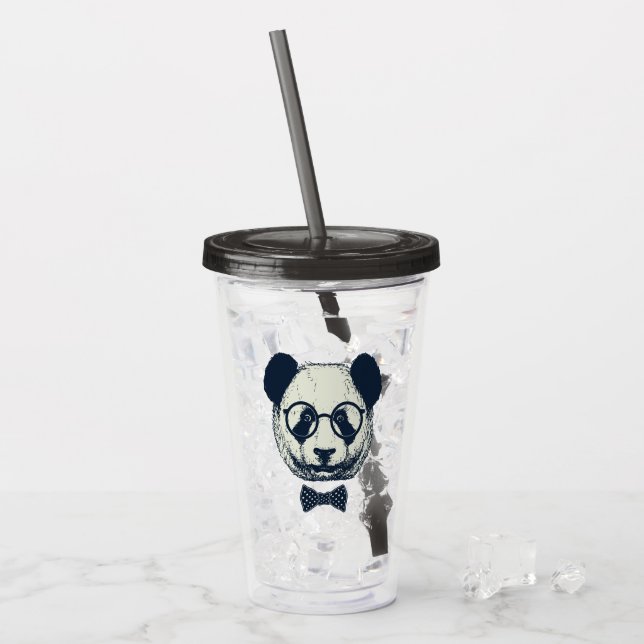 Vaso Acrílico Rayas de la panda (Anverso (hielo))