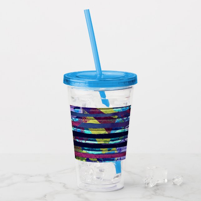 Vaso Acrílico Rayas metálicas (Anverso (hielo))