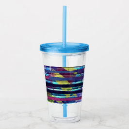 Vaso Acrílico Rayas metálicas