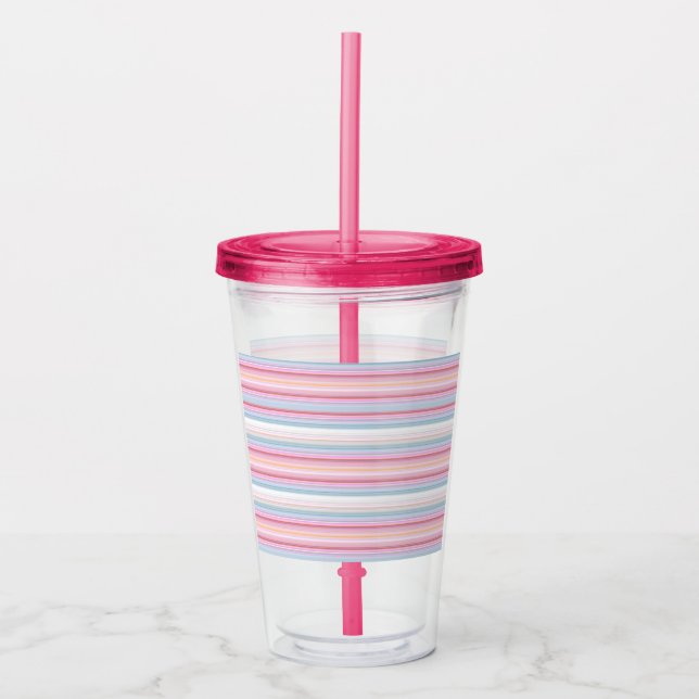 Vaso Acrílico Rayas puntiagudas blancas (Anverso)