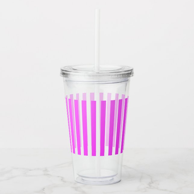 Vaso Acrílico Rayas rosadas (Anverso)