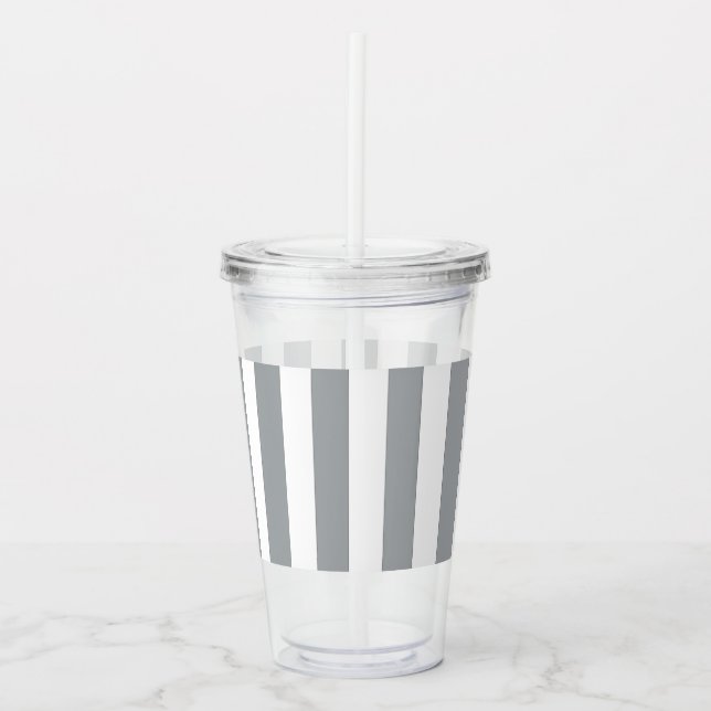Vaso Acrílico Rayos grises y blancos (Anverso)