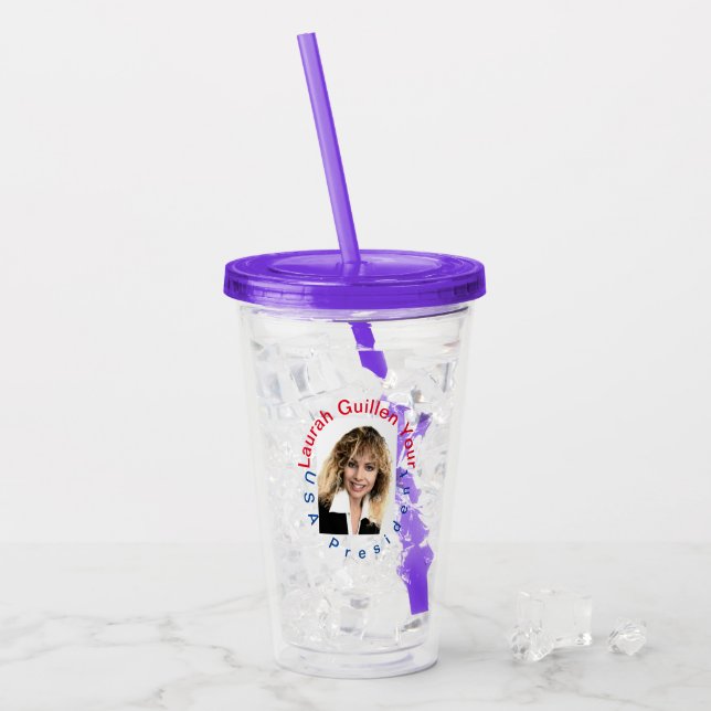 VASO ACRÍLICO #REALUSAPRESIDENTLAURAHGUILLEN (Anverso (hielo))