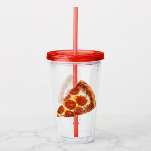 Vaso Acrílico Rebanada de pizza de pepperoni clásica de Slippery