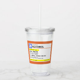 Vaso Acrílico Receta personalizada Alcohol cómico