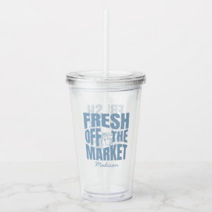 Vaso Acrílico Recién salido del mercado Fiesta Azul Despedida de