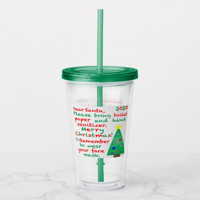 Vaso Acrílico Recordando a 2020 Navidades (Anverso)