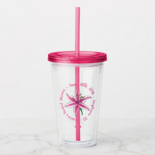 Vaso Acrílico Recuerdo de boda de regadera nupcial de flor de li