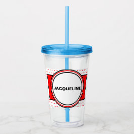 Vaso Acrílico Red Polka Dots Family Reunion Name