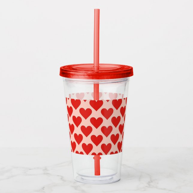 Vaso Acrílico Red, traditional Valentine's day heart (Anverso)