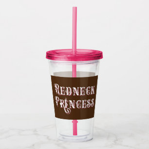 Vaso Acrílico Redneck Princess Fancy Text