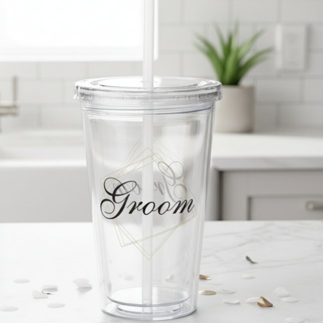 Vaso Acrílico Regalo de Boda Personalizable para Novio (Subido por el creador)