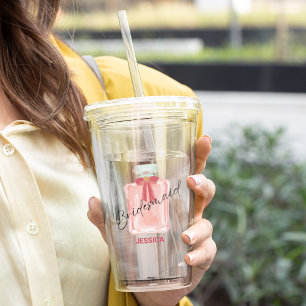 Vaso Acrílico Regalo de dama de honor para Personalizado de prop