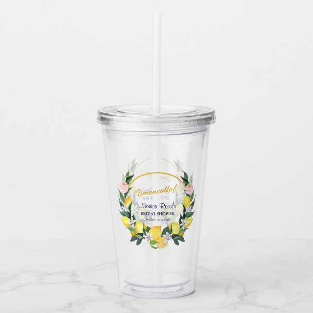 Vaso Acrílico Regalo de Fiesta de Despedida de Soltera Amarillo  (Anverso)