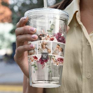 Vaso Acrílico Regalo de flores coloridas de fotografía de moda d