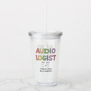 Vaso Acrílico Regalo de graduación de Audiología Audióloga Perso